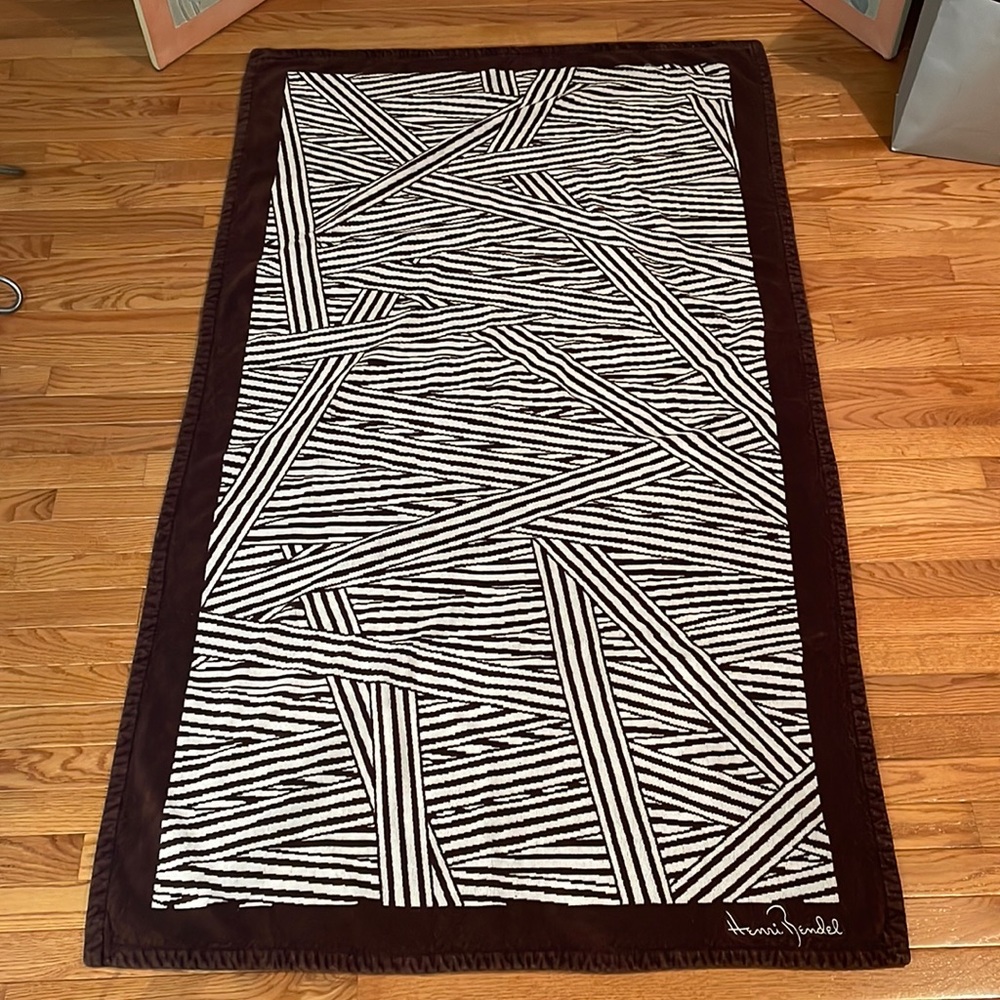 Henri Bendel Distressed Striped Beach Towel RARE